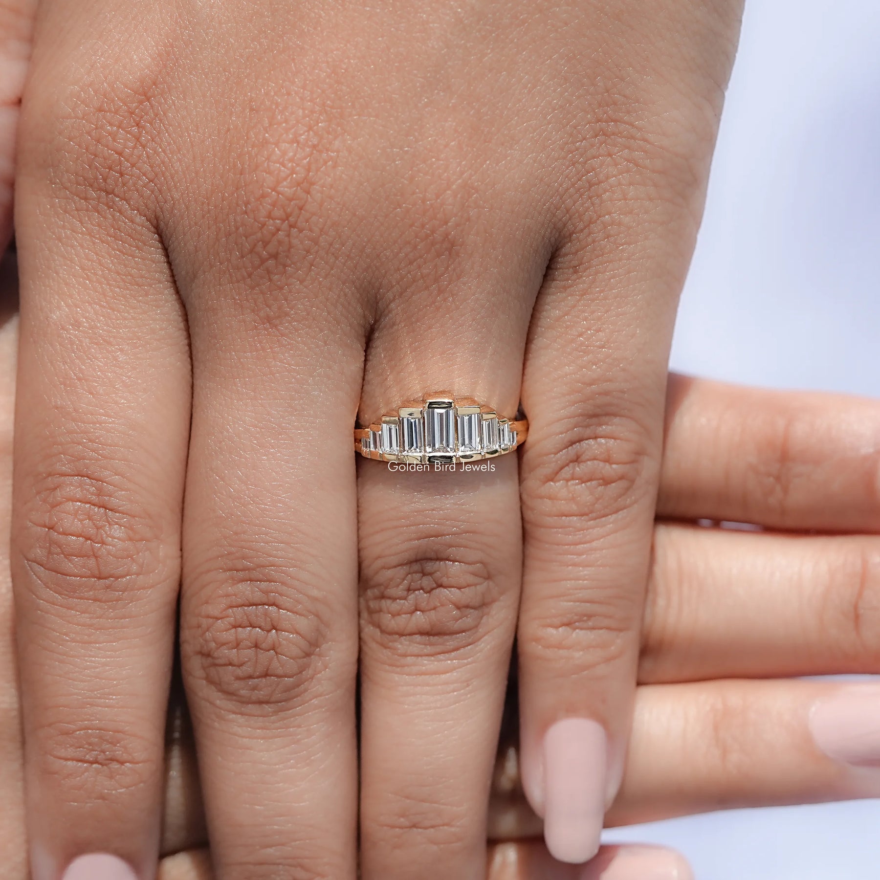 Baguette Cut Lab Diamond Engagement Ring