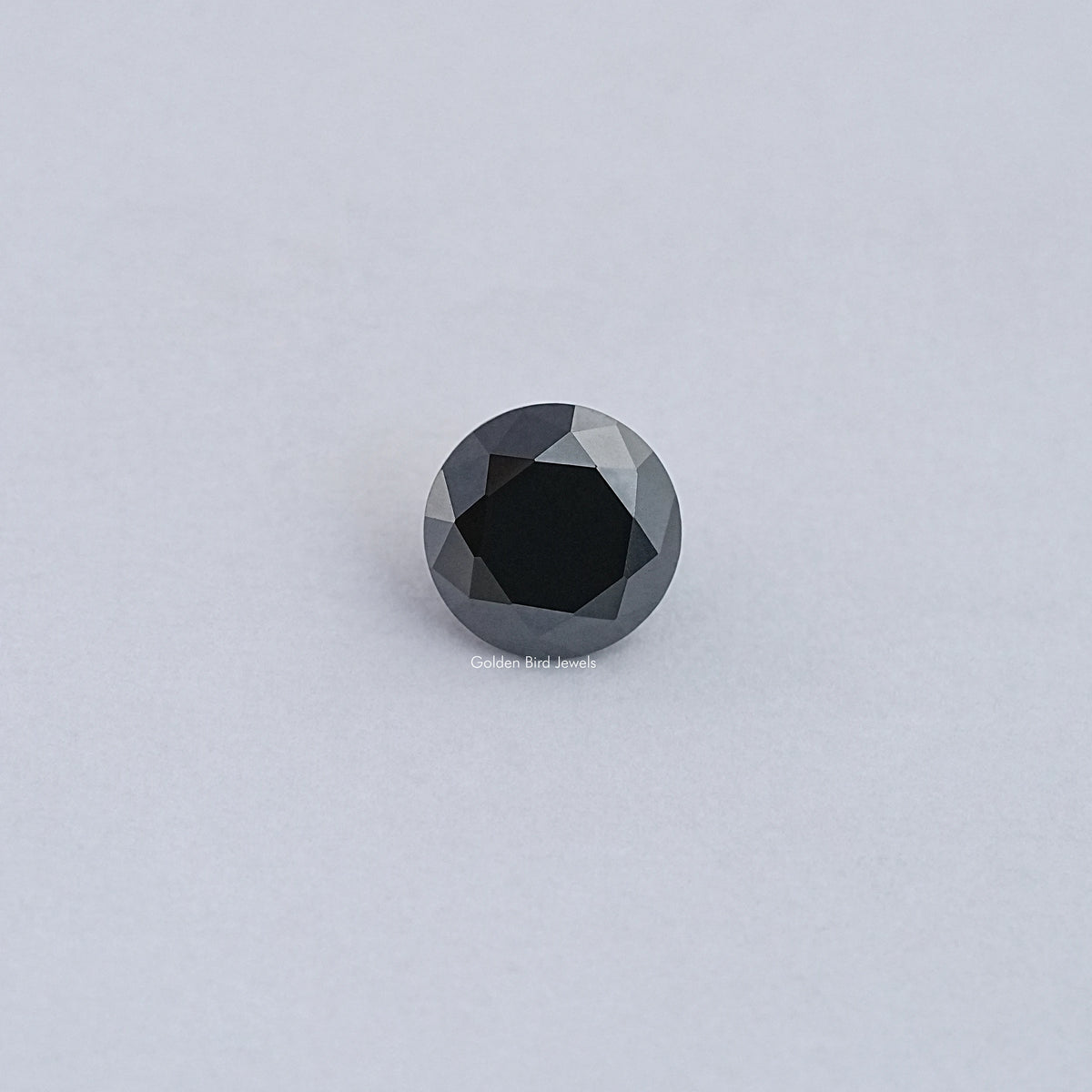 View Of Black Round Cut Moissanite Loose Stone