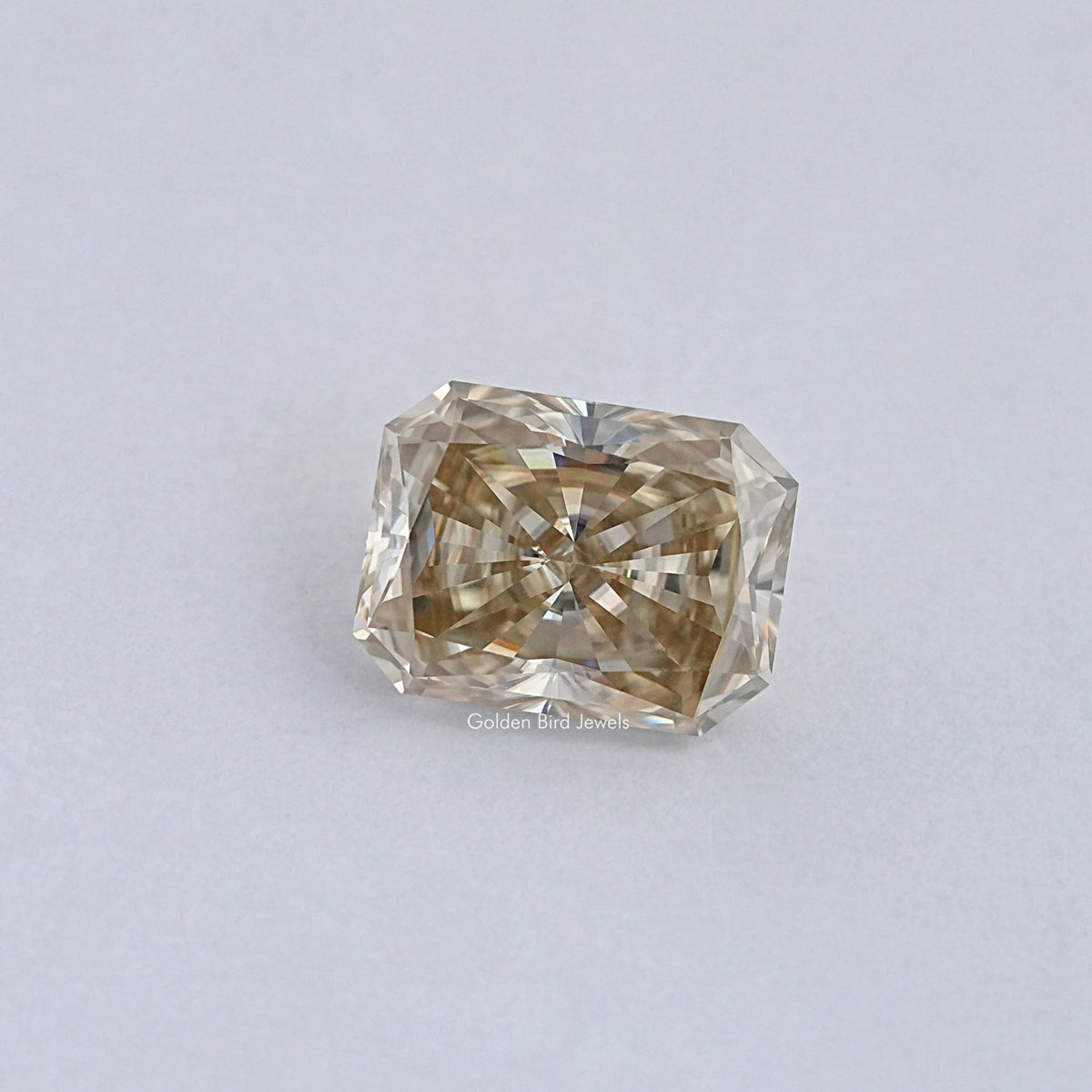 View Of Brown Radiant Cut Loose Moissanite