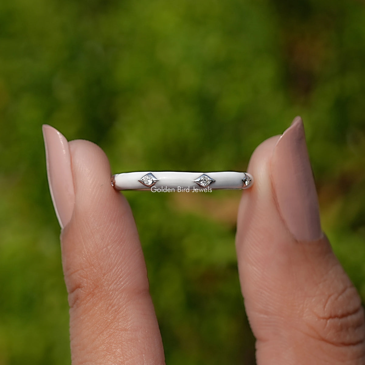 Full Eternity Round Moissanite Flush Set Band