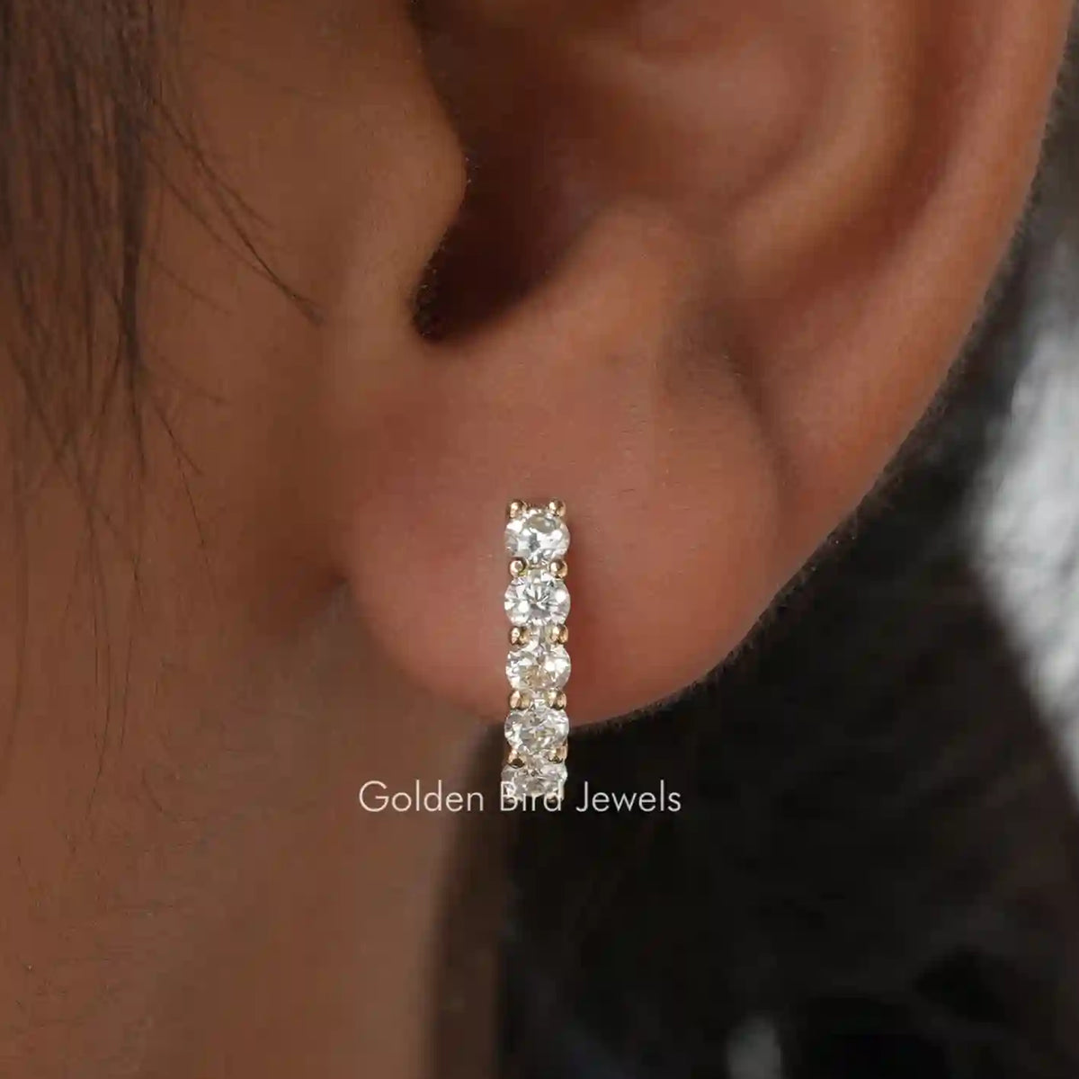 Moissanite Round Cut Earrings For Her