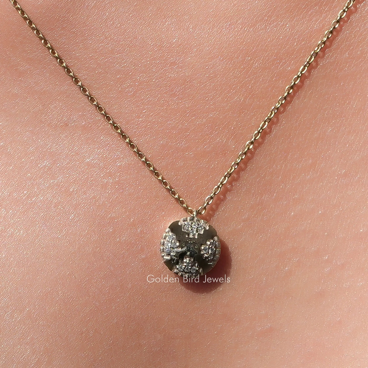 Round Cut Moissanite Cluster Pendant