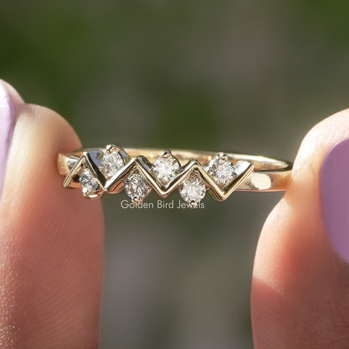 Moissanite Stacking Round Eternity Band