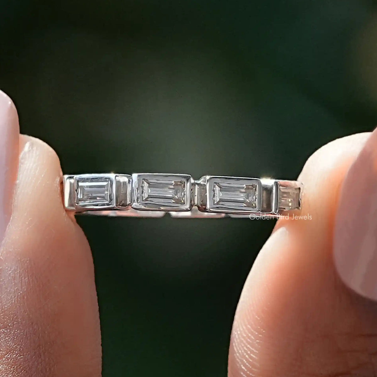 Baguette Cut Moissanite Eternity Wedding Band