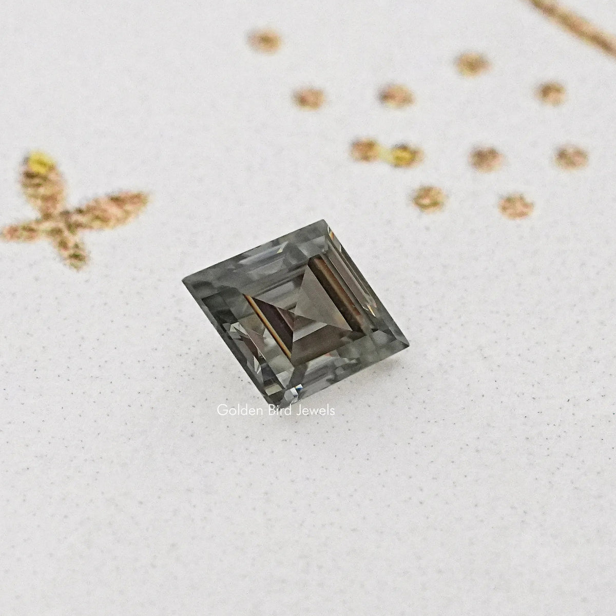 Gray Lozenge Cut Loose Moissanite