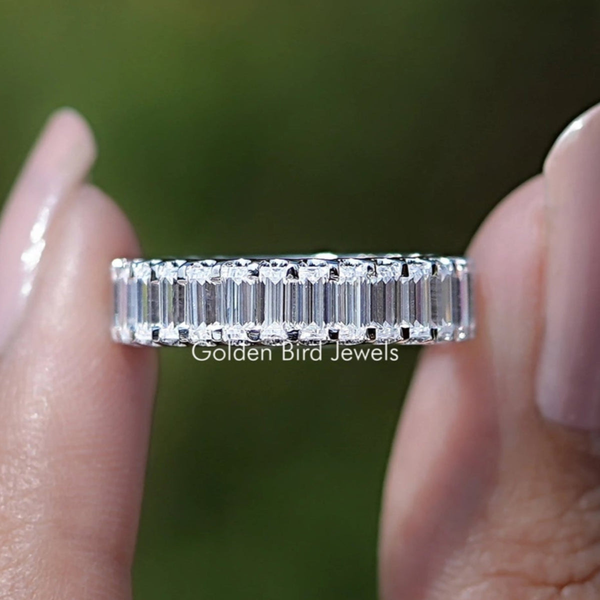 Baguette Cut Lab Diamond Full Eternity Band