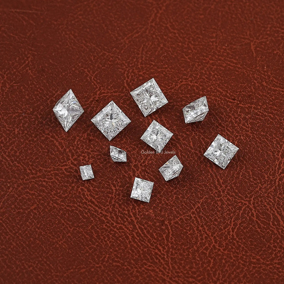 View of Princess Cut Lab Grown Diamond In White