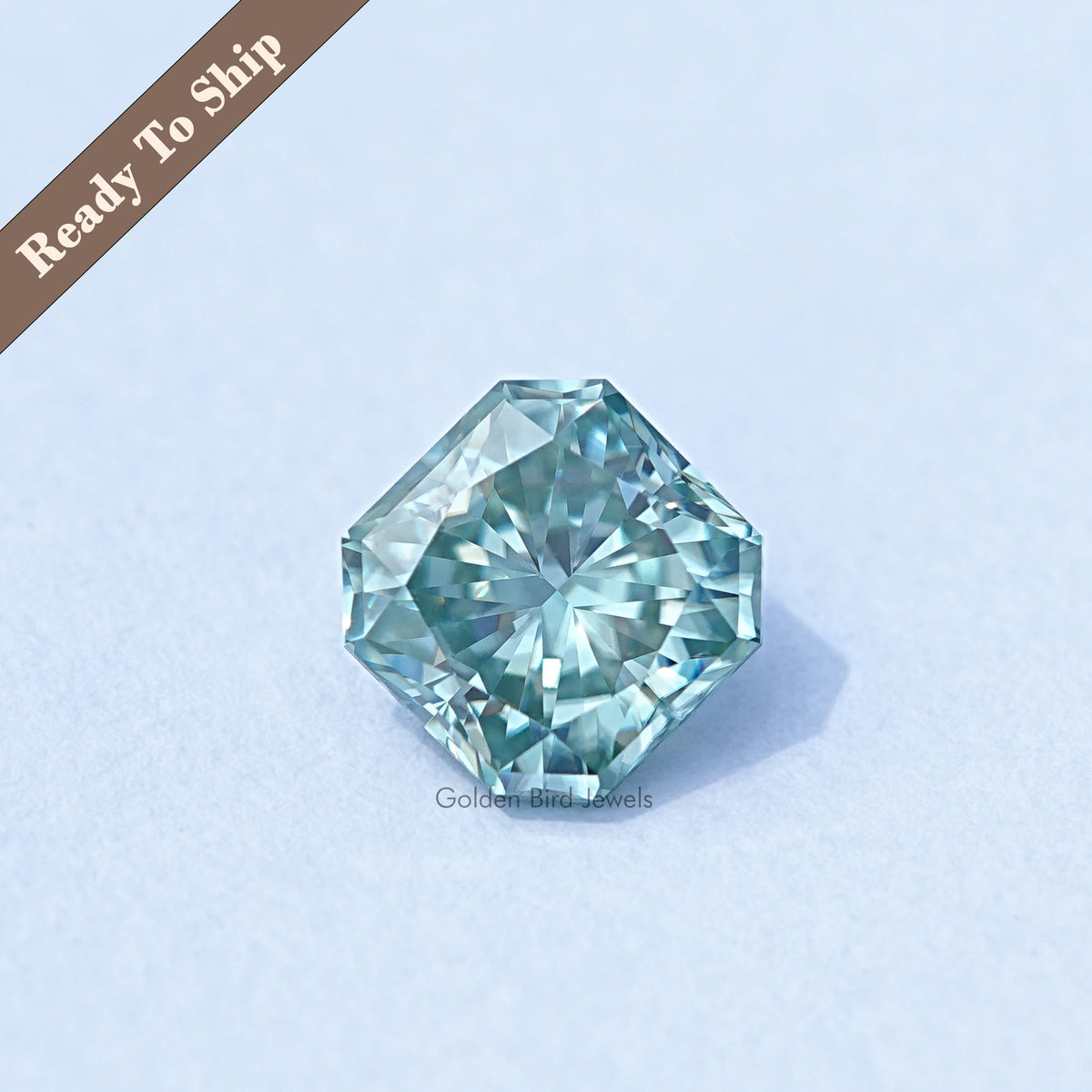 Green Square Radiant Loose Moissanite