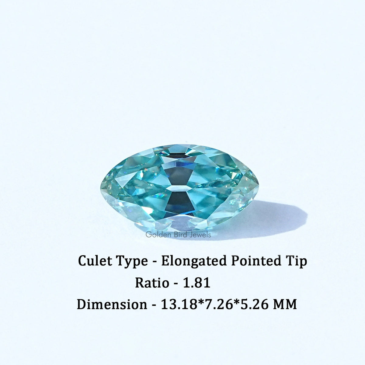 Cyan Blue Old Mine Moval Cut Loose Stone