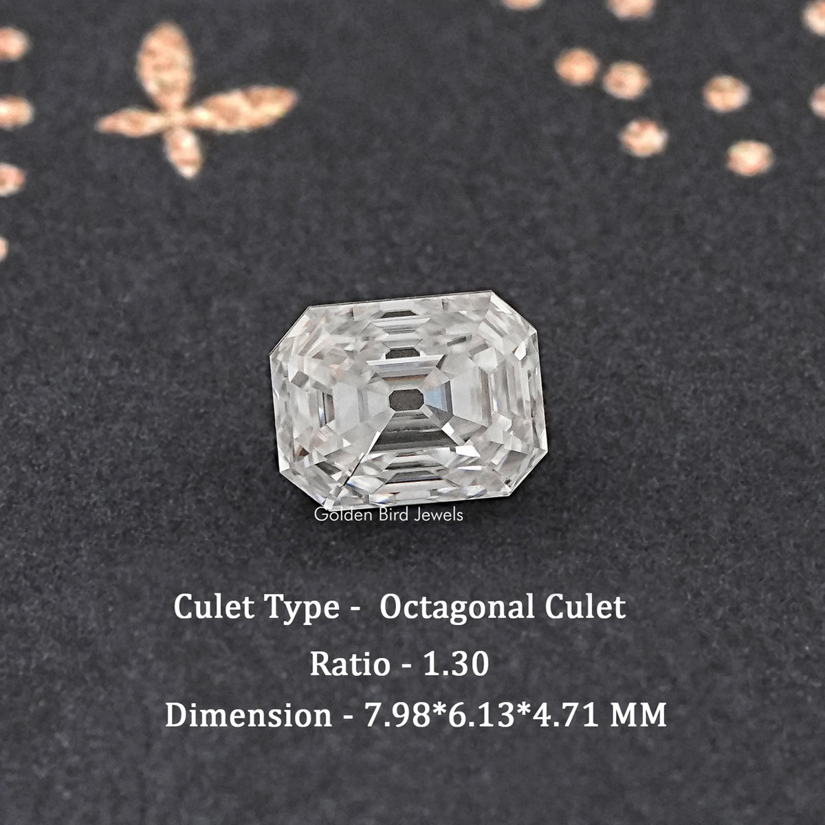 Front View Of Old Mine Emerald Loose Moissanite