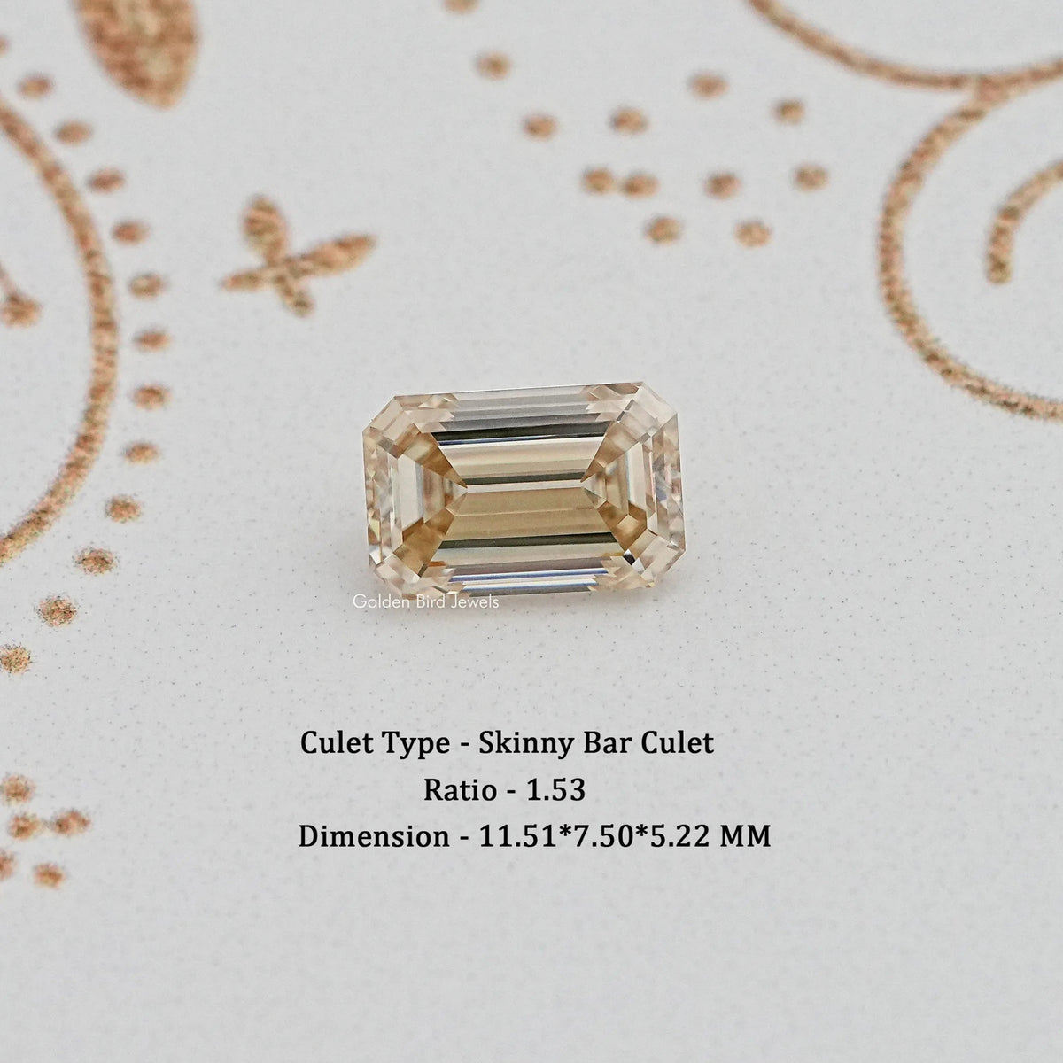 Loose Moissanite Yellow Old Mine Emerald