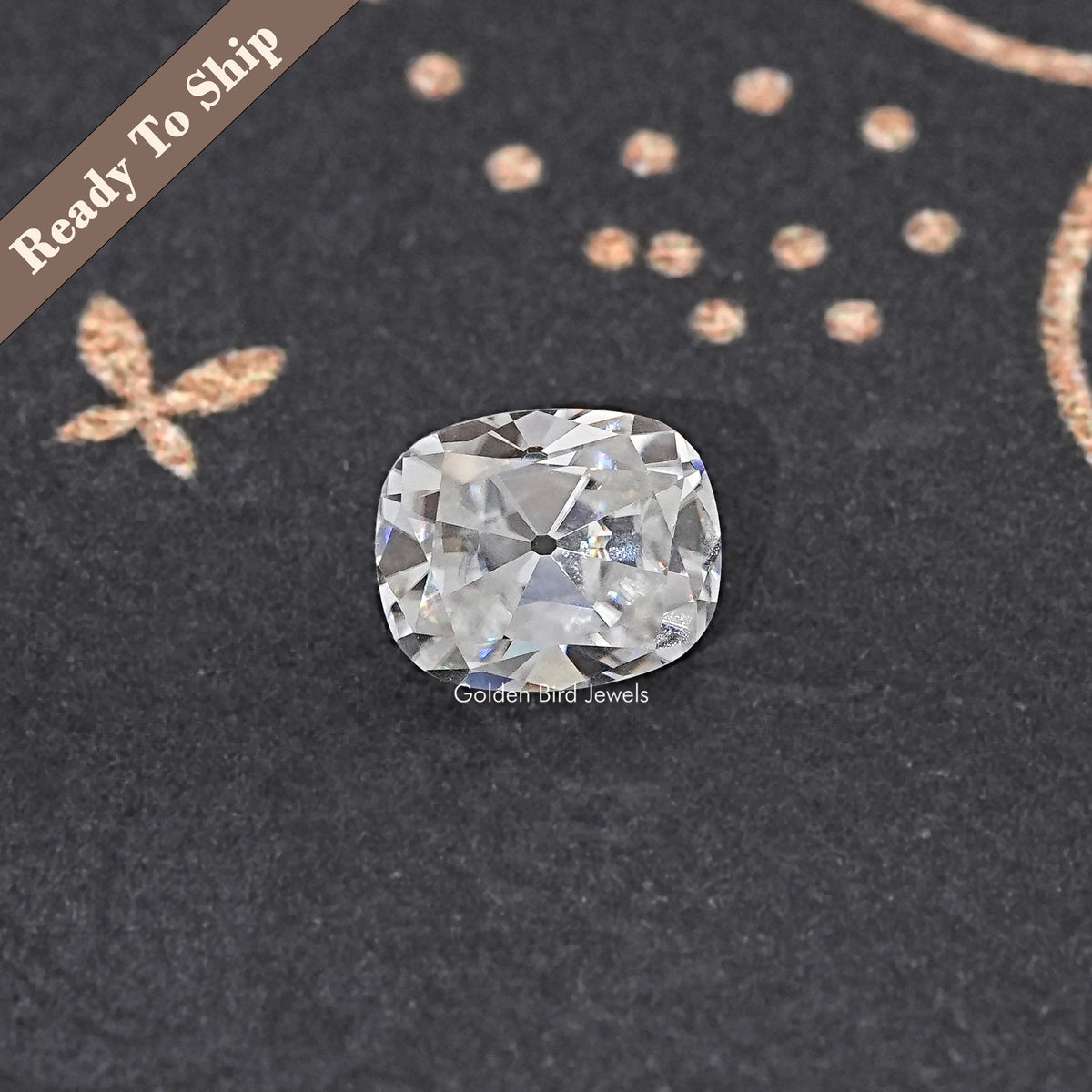 View Of Old Mine Cushion Loose Moissanite Stone