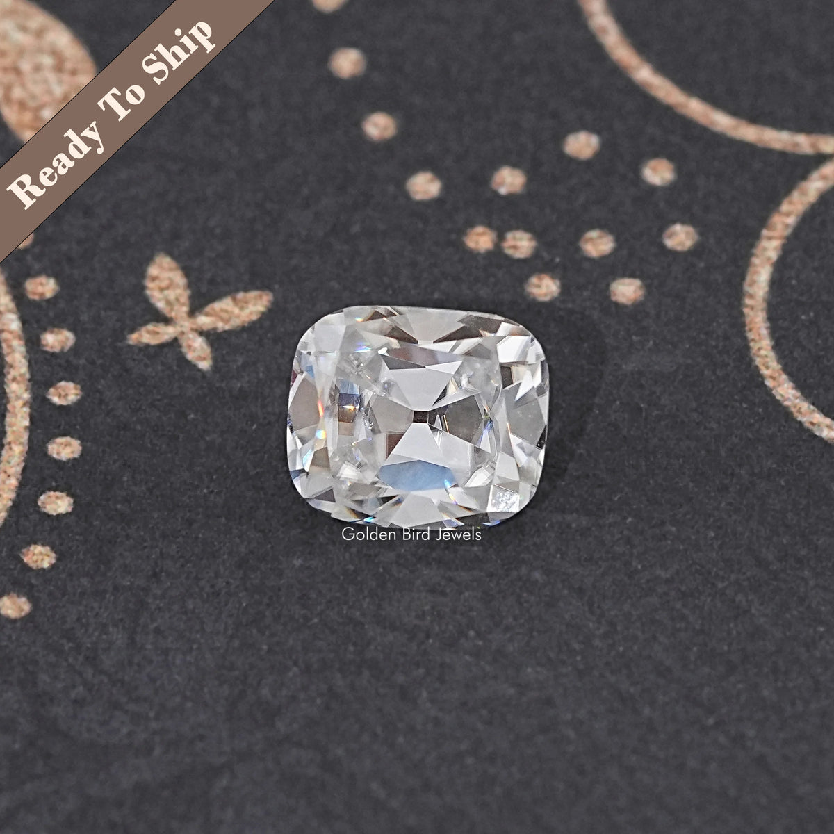 View Of Old Mine Cushion Cut Loose Moissanite Stone