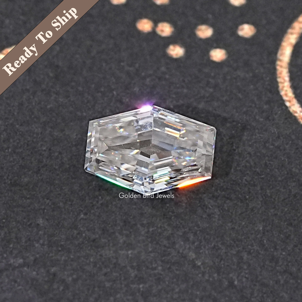 View Of Old Mine Lozenge Cut Loose Moissanite Stone