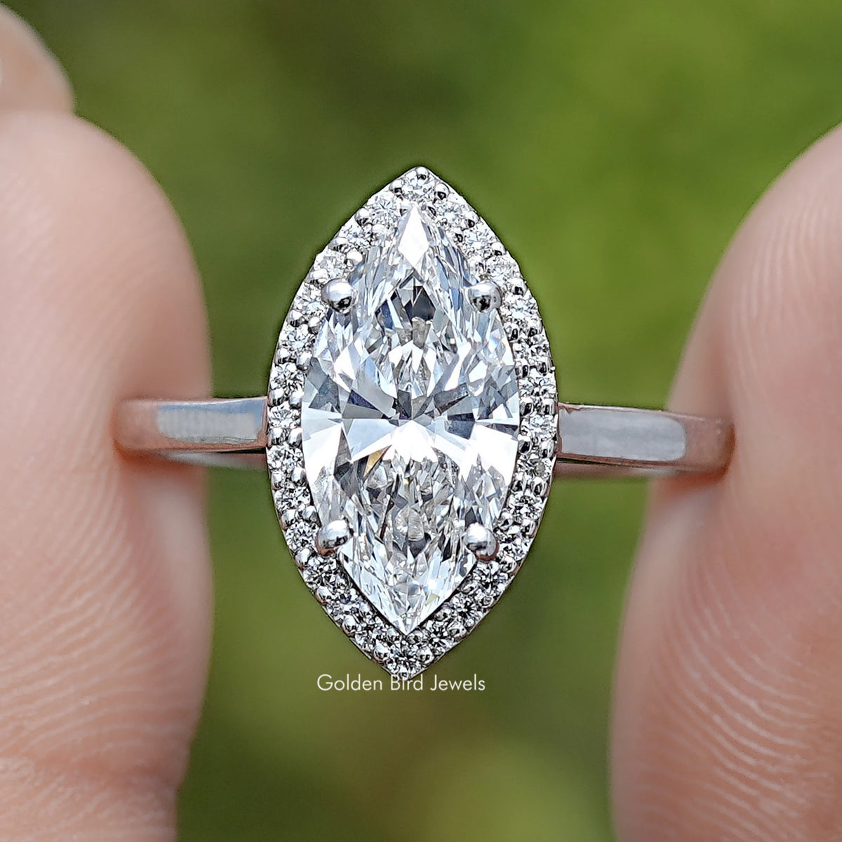 Marquise Cut Lab Grown Diamond Halo Ring