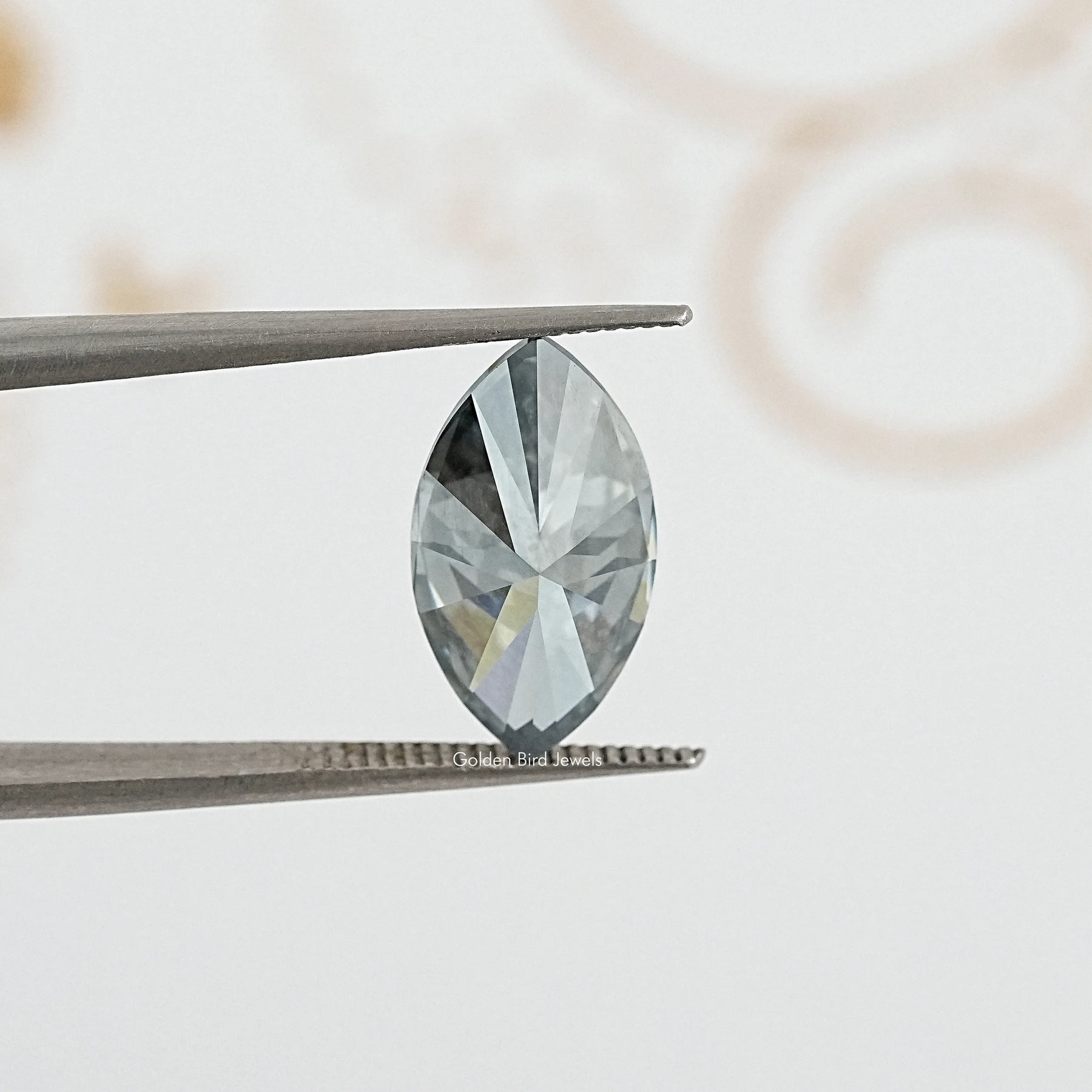 Close up View of Marquise Shape Moissanite Stone Collection for Engagement Jewelry