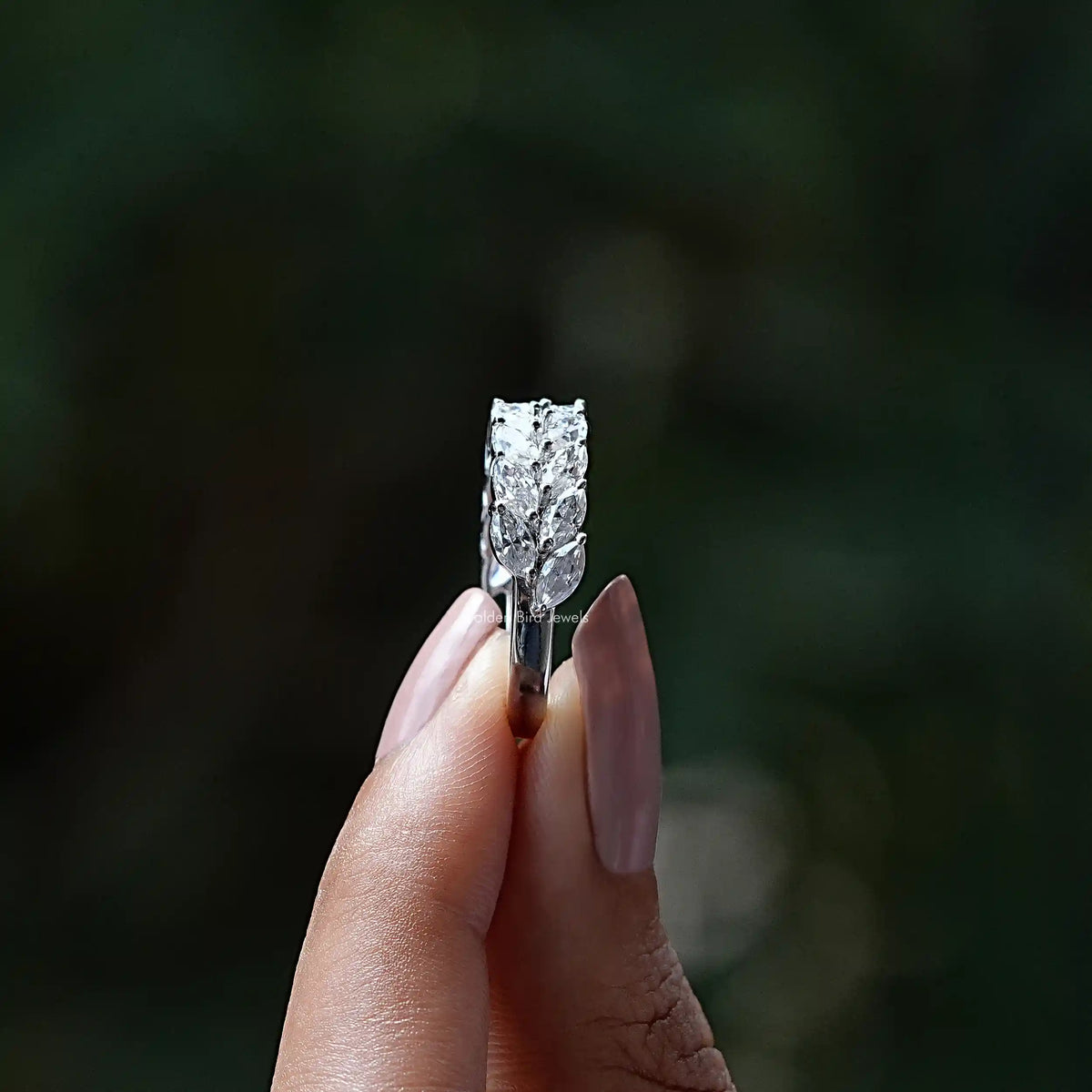 Marquise Cut Moissanite Stackable Wedding Band