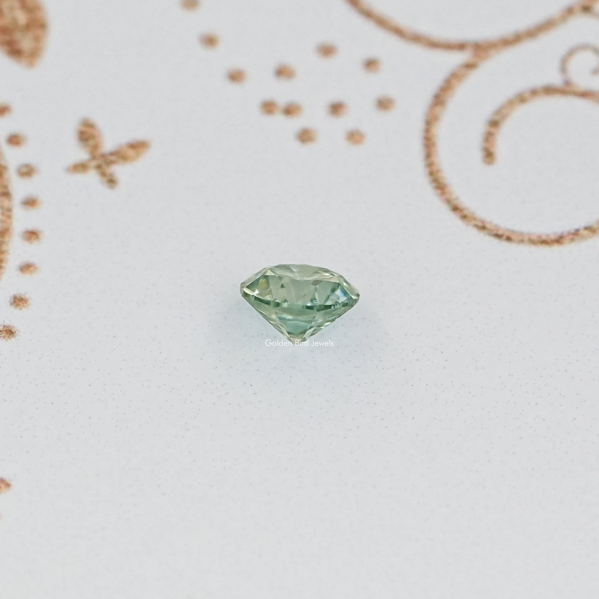 Side View Of Blue Old European Round Loose Moissanite