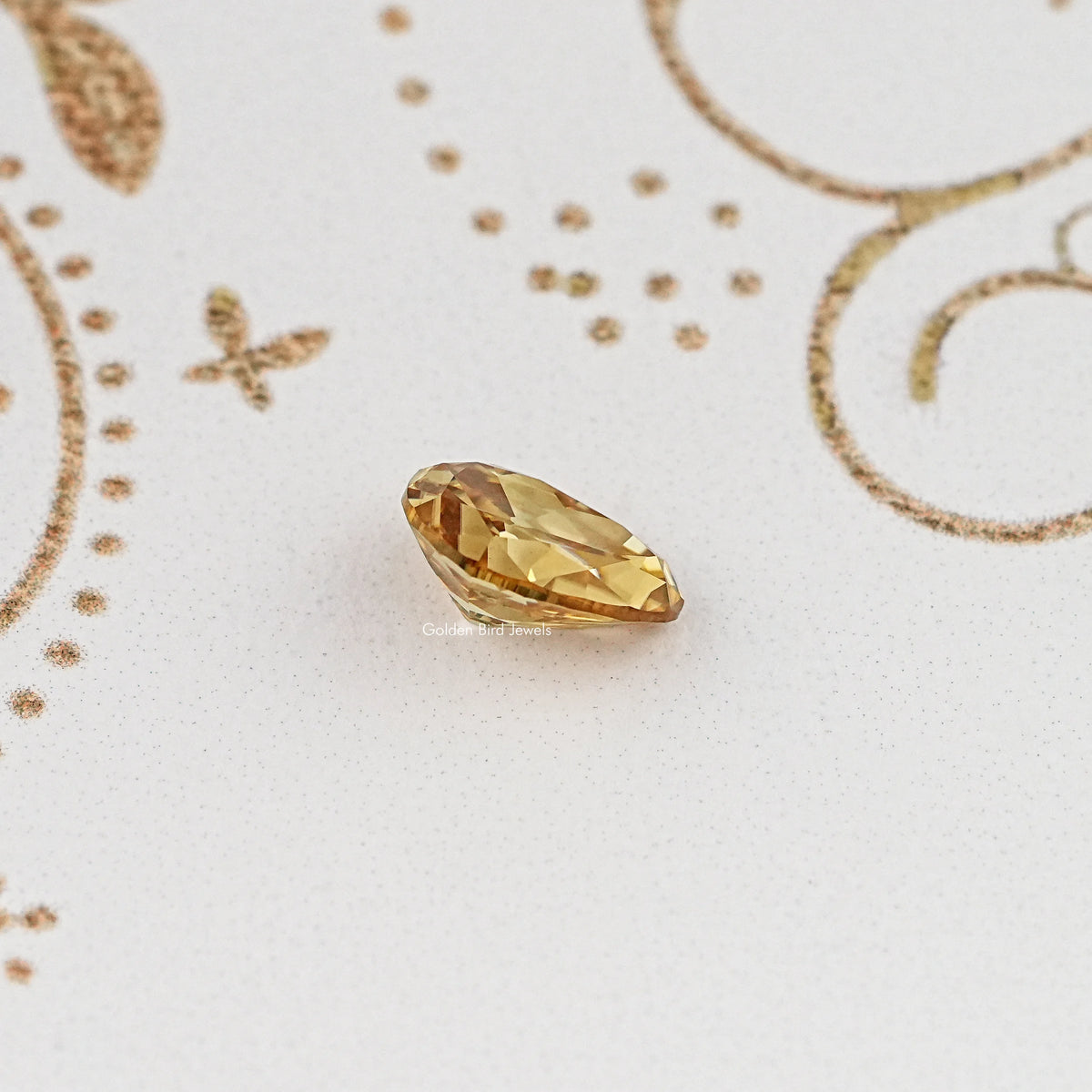 Side View Of Old Mine Pear Cut Loose Moissanite Stone