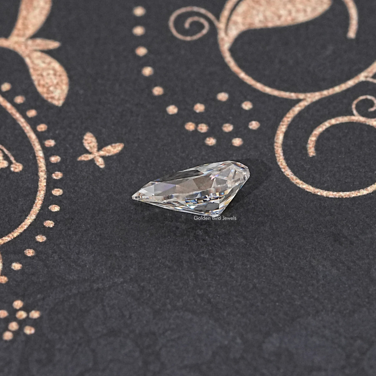 Side View Of Old Mine Pear Cut Loose Moissanite Stone