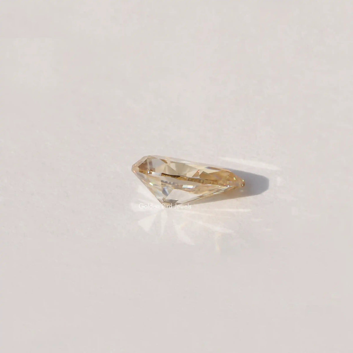 Side View of Old Mine Pear Shape Loose Moissanite Diamond
