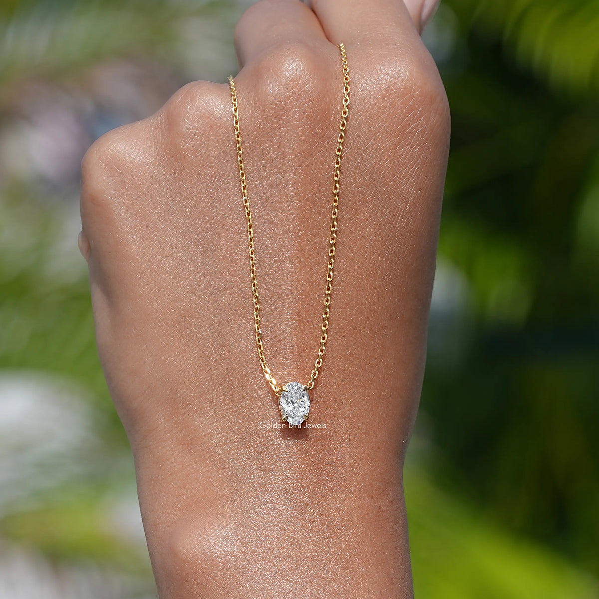 View of lab diamond pendant for women