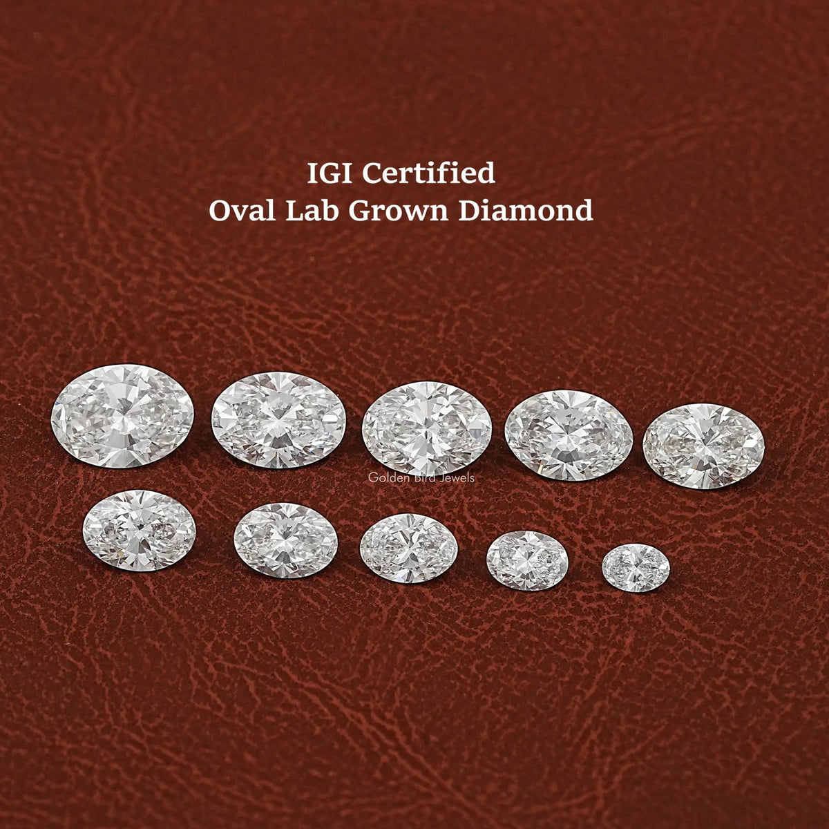 Front View Of Oval Cut Lab Grown Loose Diamond In White