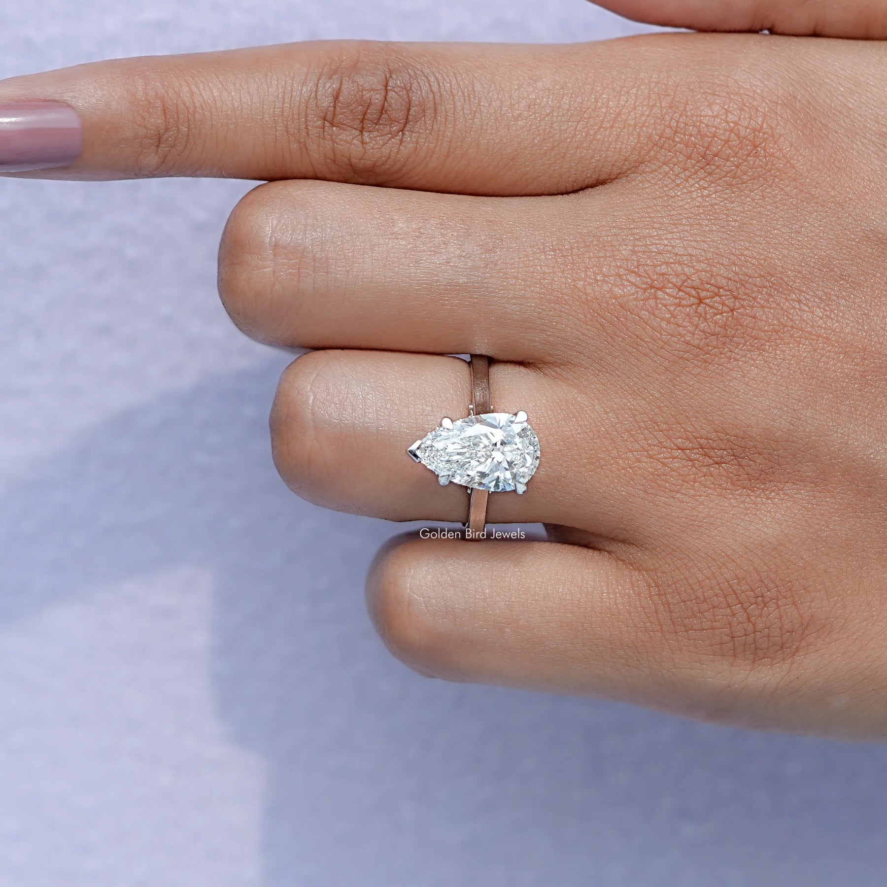 Detailed View of Diamond Bridge Accent Wedding Ring