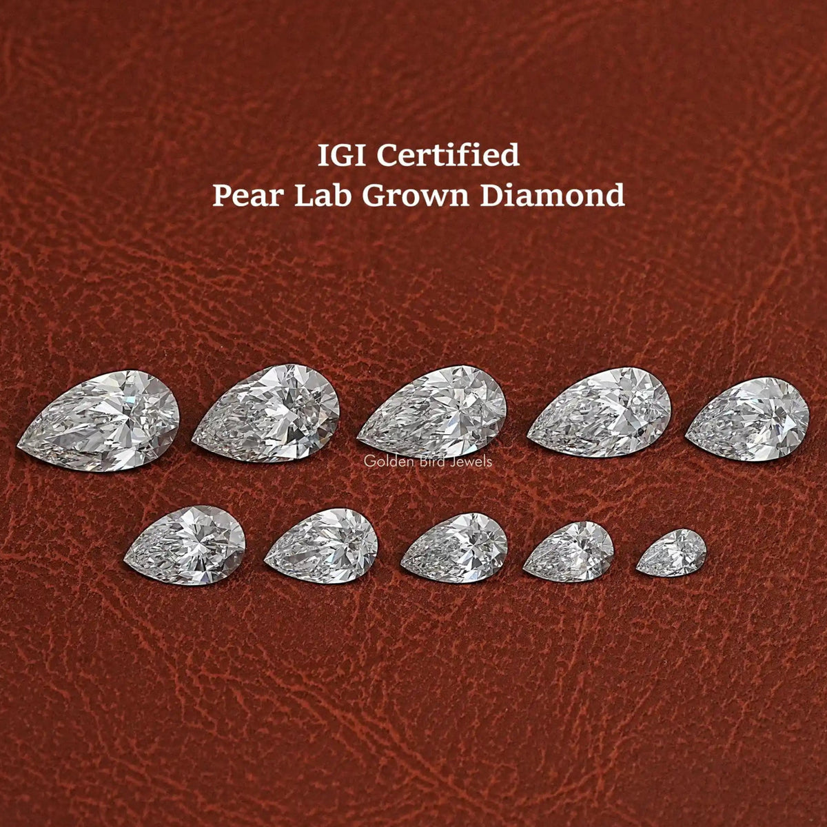 View Of Pear Shaped Lab Grown Diamond In White