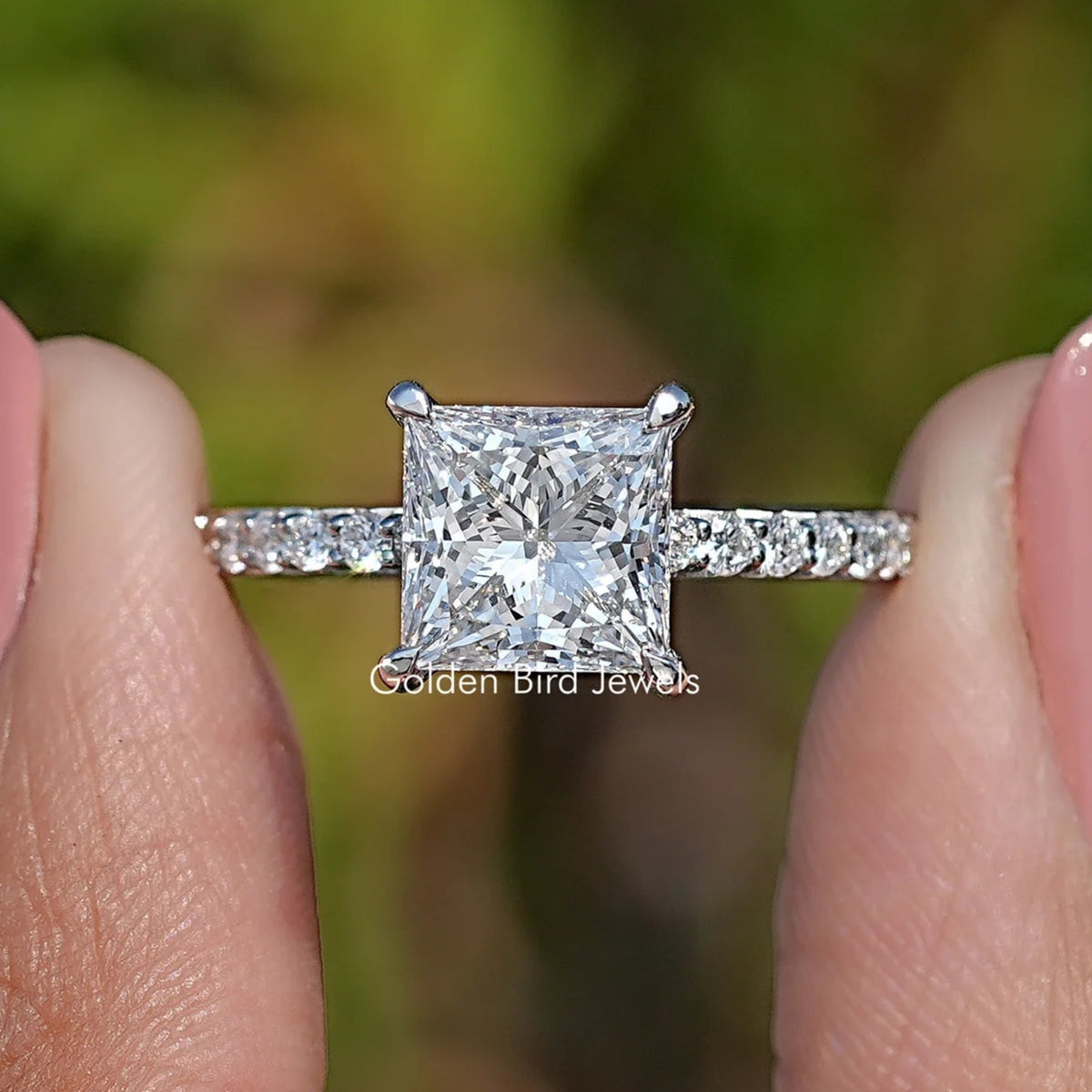 Princess Cut Lab Diamond Engagement Ring