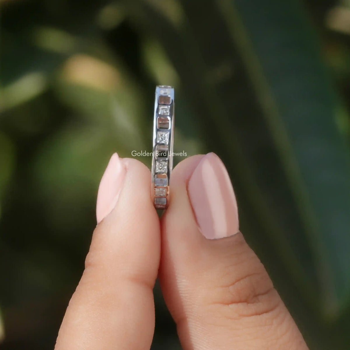 Princess Cut Moissanite Eternity Band