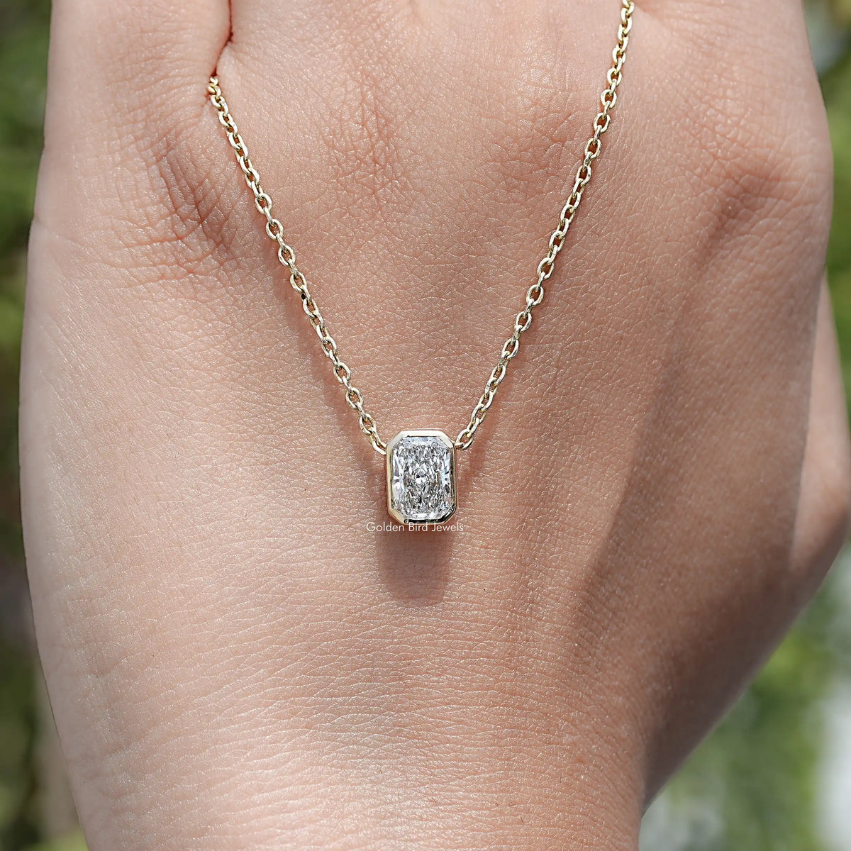 Radiant Cut Lab Diamond Solitaire Pendant