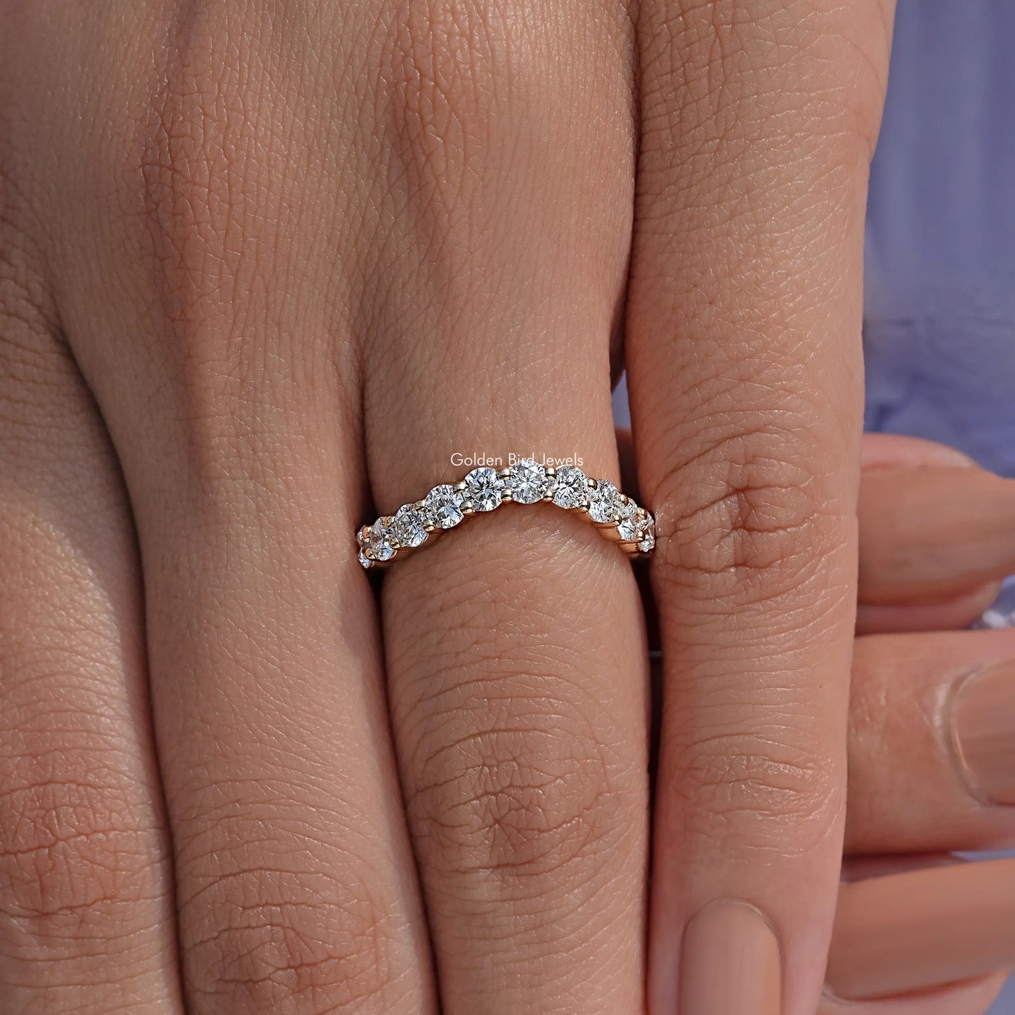 Round Cut Lab Diamond Eternity Wedding Band