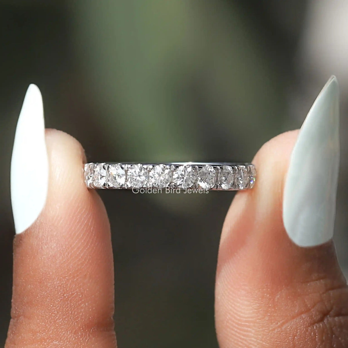 Round Cut Moissanite Eternity Stacking Band