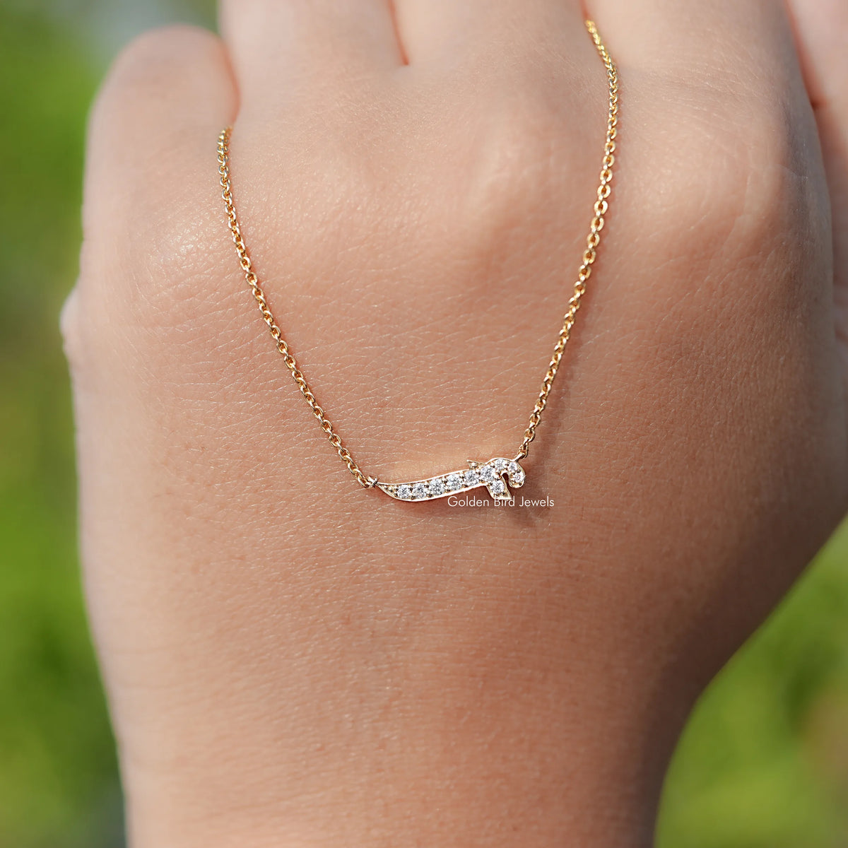 Round Cut Moissanite F Initial Letter Pendant