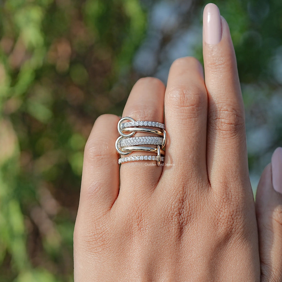 Side View of Round Cut Moissanite Solitaire Ring