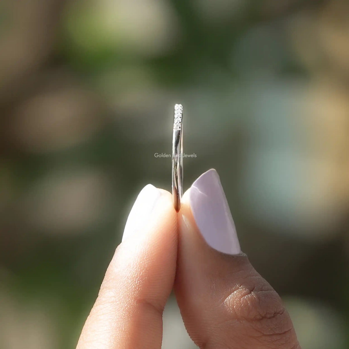 Round Shaped Moissanite Open Cuff Band