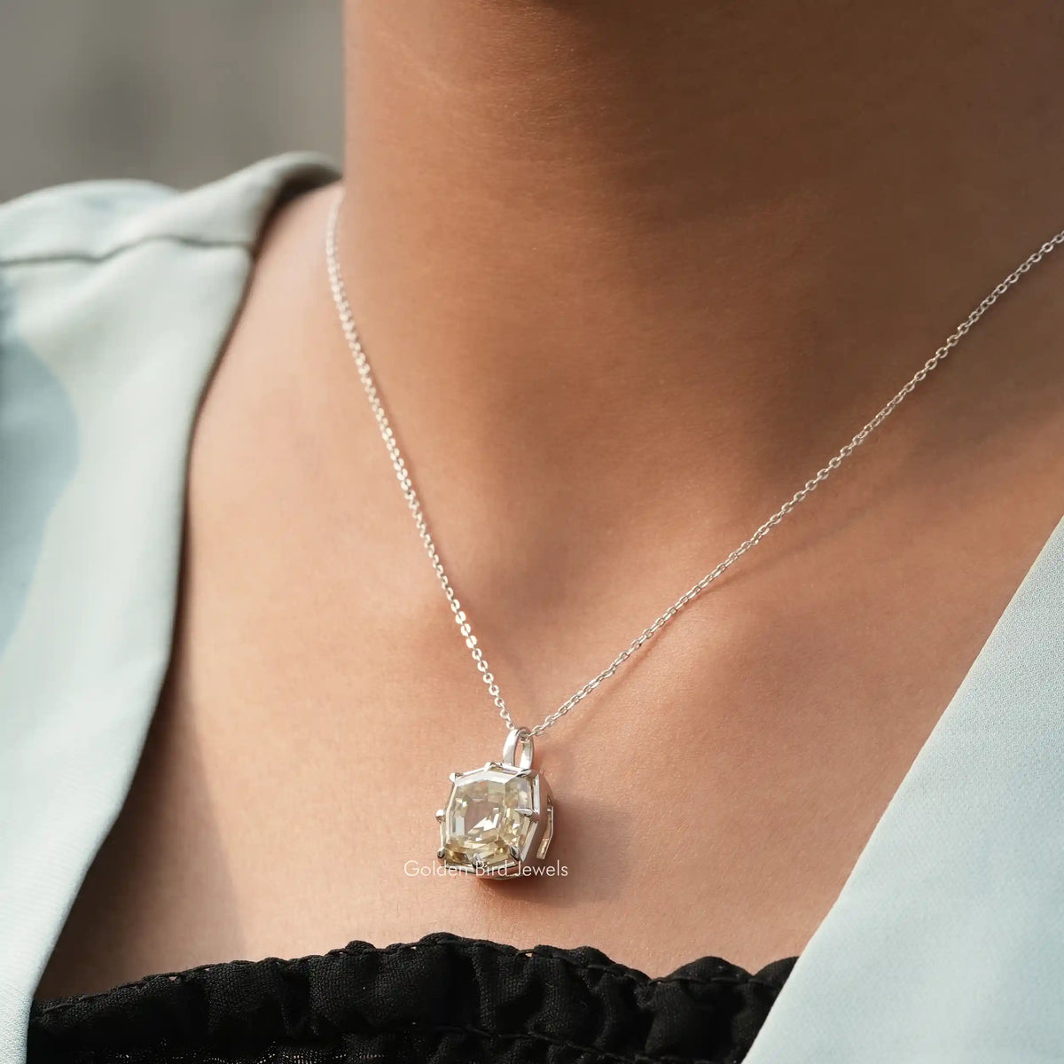 YouTube Video Of Step Cut Cushion Solitaire Pendant