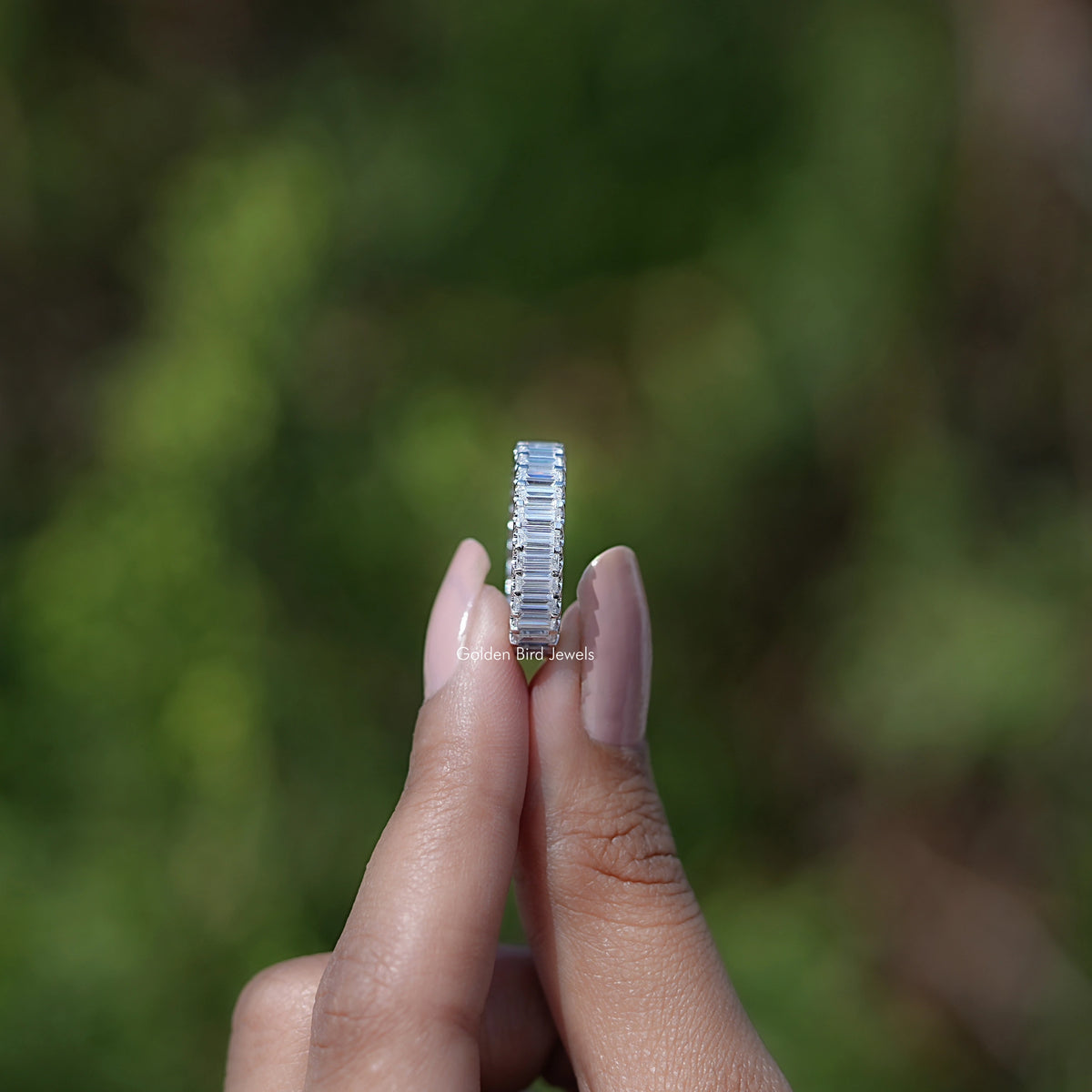 Baguette Moissanite Eternity Wedding Band