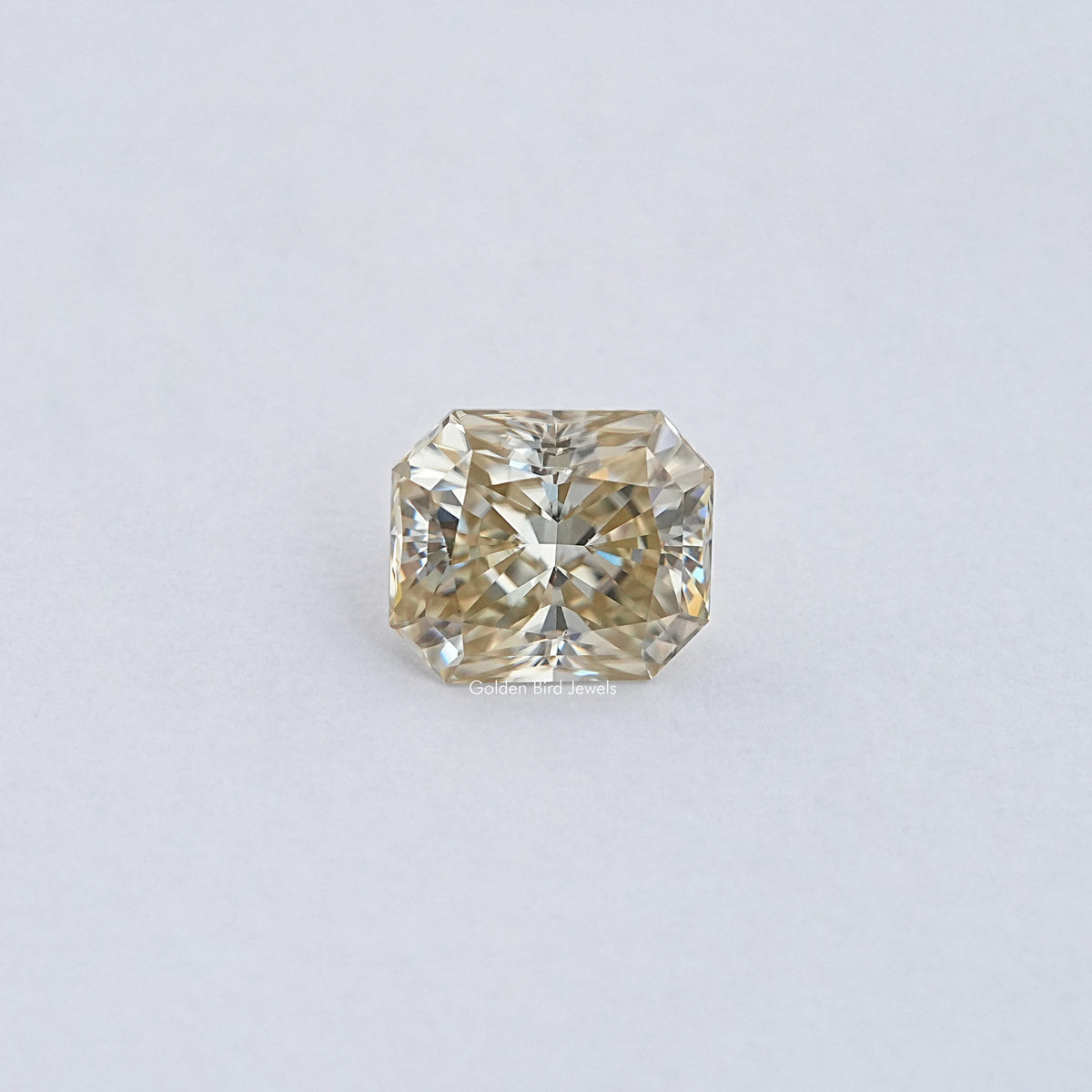 View Of Yellow Radiant Cut Moissanite Loose Stone