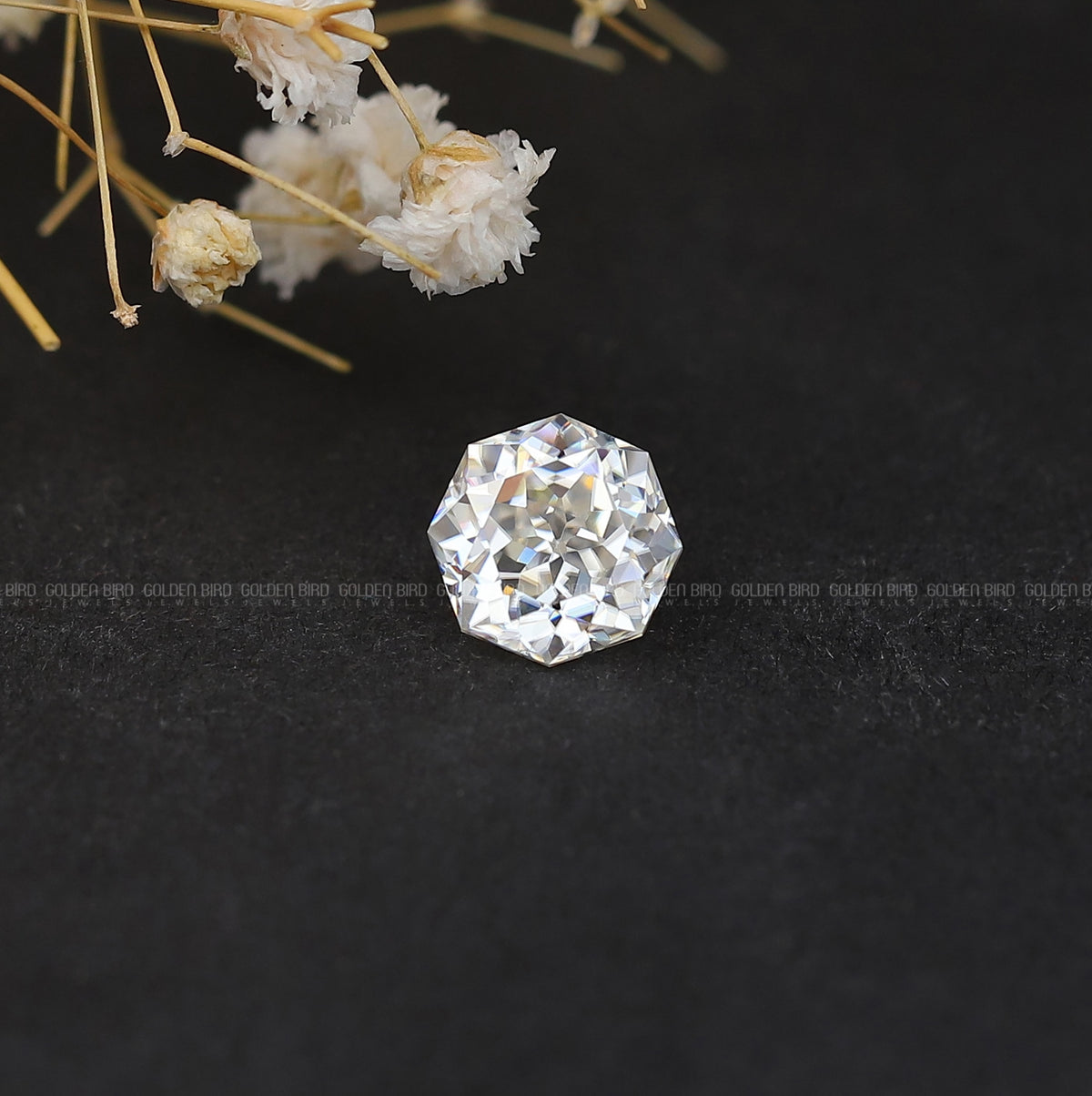 Top View Of Colorless Octagon Cut Loose