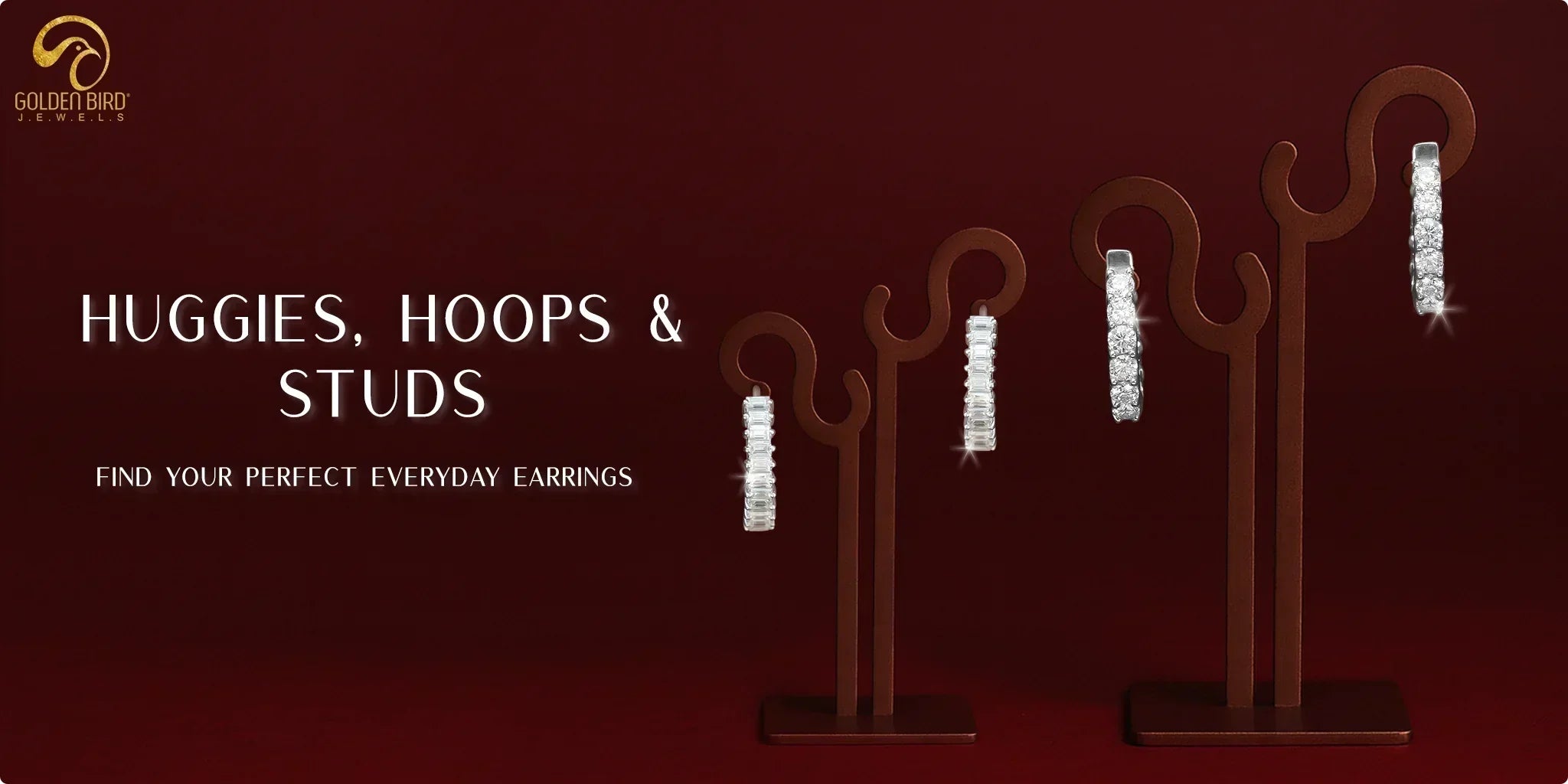 Huggies, hoops, and stud earrings styled for everyday wear