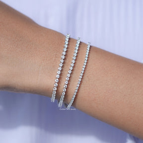 Round Cut lab Diamond Tennis Bracelets in Unique Pattern