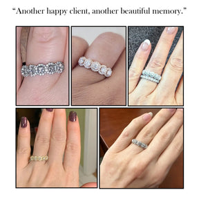Round Cut Lab Diamond Five Stone Halo Band
