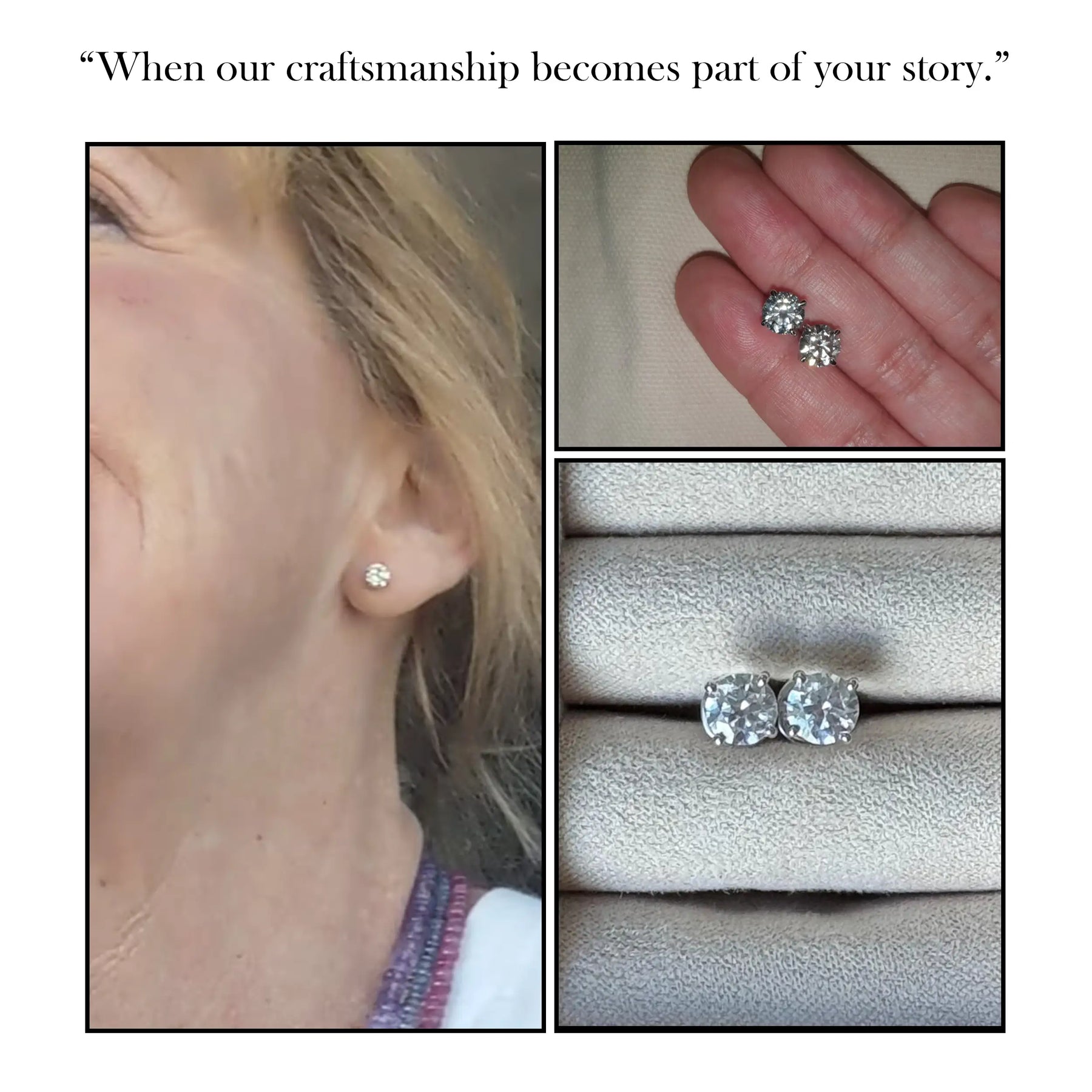 Round Cut Lab Diamond And Moissanite Solitaire Earrings