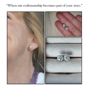 Round Cut Lab Diamond And Moissanite Solitaire Earrings