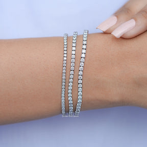 Round Cut Lab Grown Diamond Tennis Bracelet