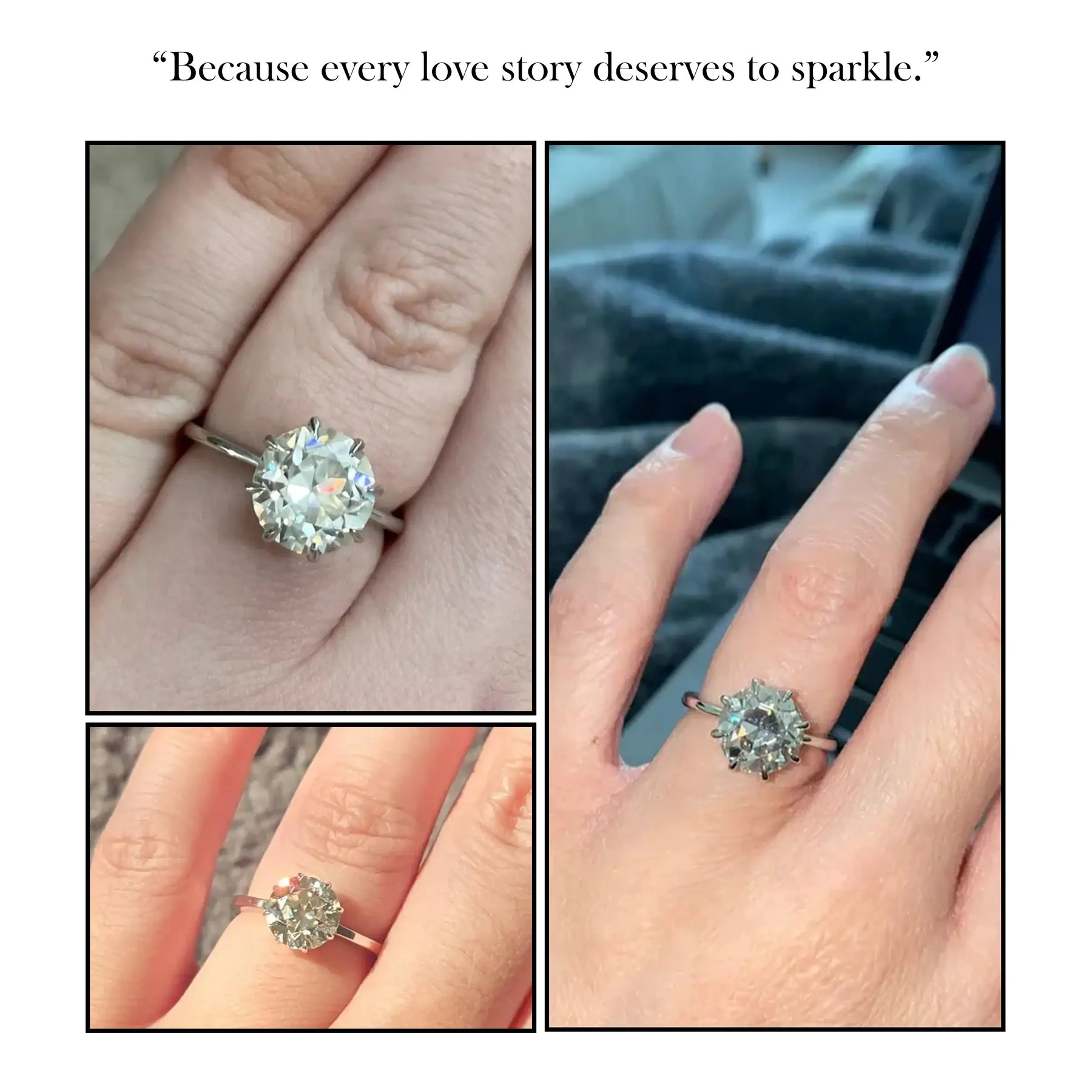 Old European Cut Round Moissanite Solitaire Ring
