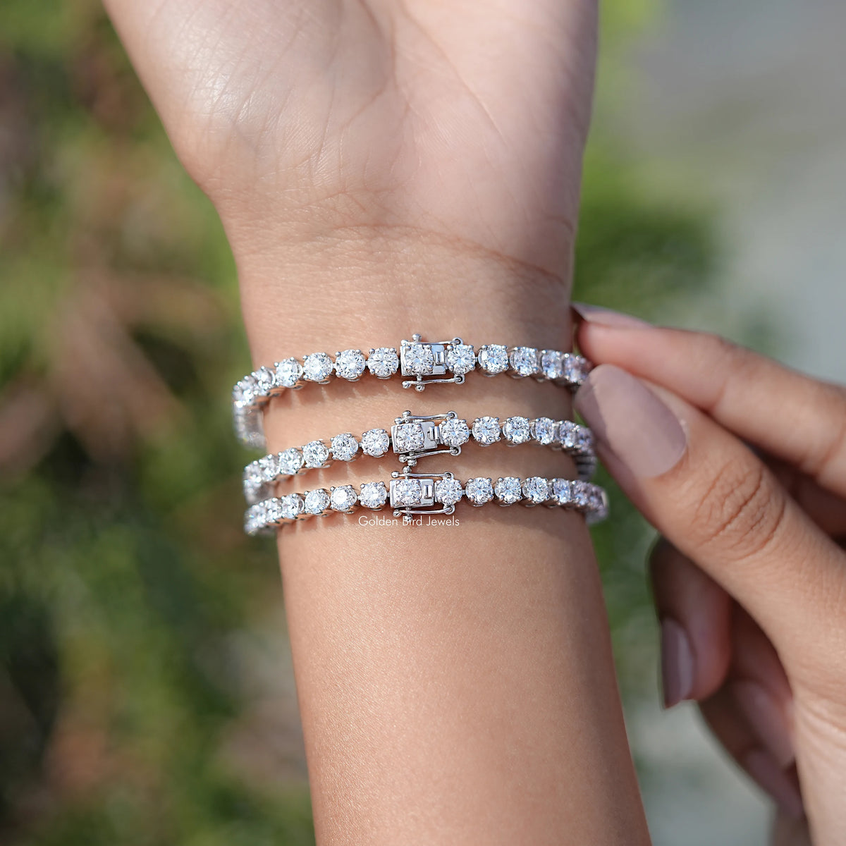 Back View Of Eco Friendly Diamond Tennis Bracelet