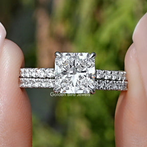 Square Radiant Cut Lab Diamond Bridal Ring